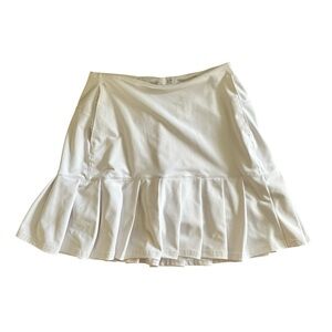Lady Hagen Pleated White Golf Skort W/Shorts Size XS Hip Pockets Stretch